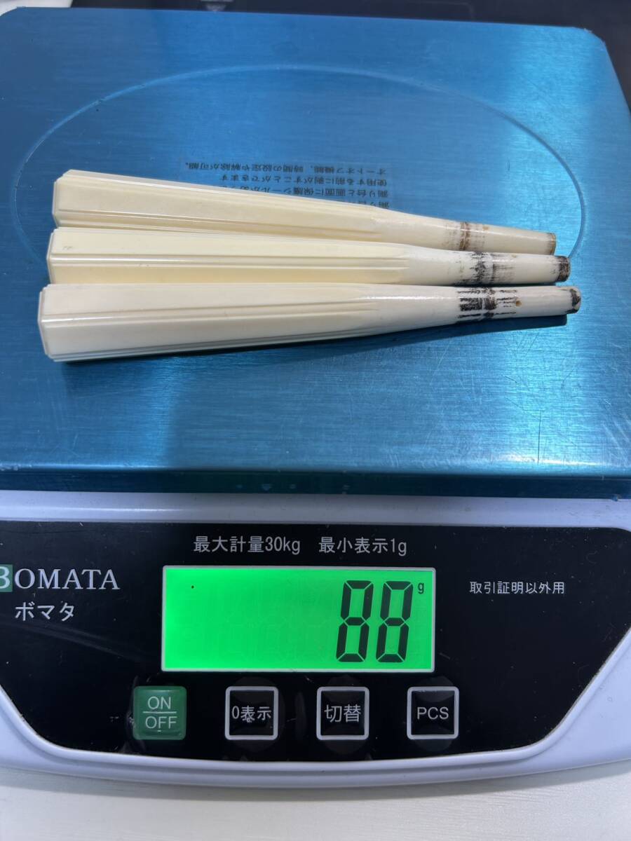 三味線 最高級 象牙風 糸巻 3本組 重量約88g 和楽器 天然素材 素六面取