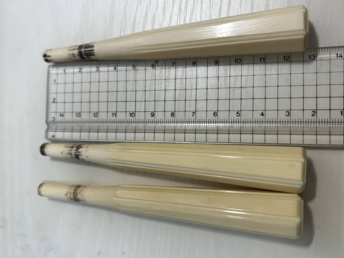 三味線 最高級 象牙風 糸巻 3本組 重量約88g 和楽器 天然素材 素六面取