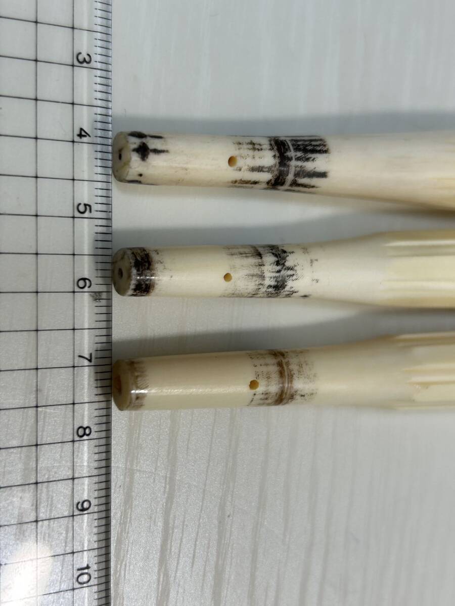 三味線 最高級 象牙風 糸巻 3本組 重量約88g 和楽器 天然素材 素六面取