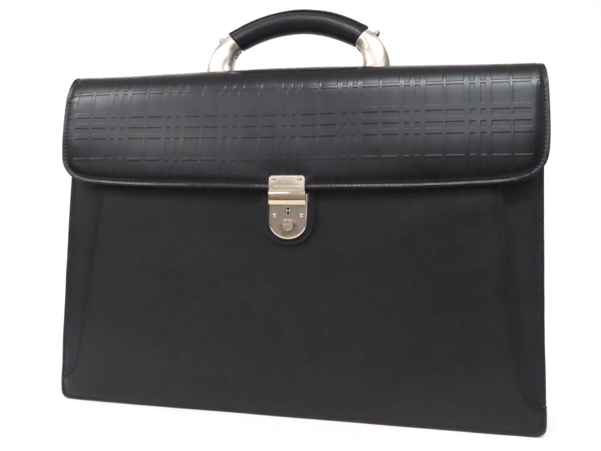 24269 美品 BURBERRY バーバリー ノバチェック柄 エンボス 鍵付き 