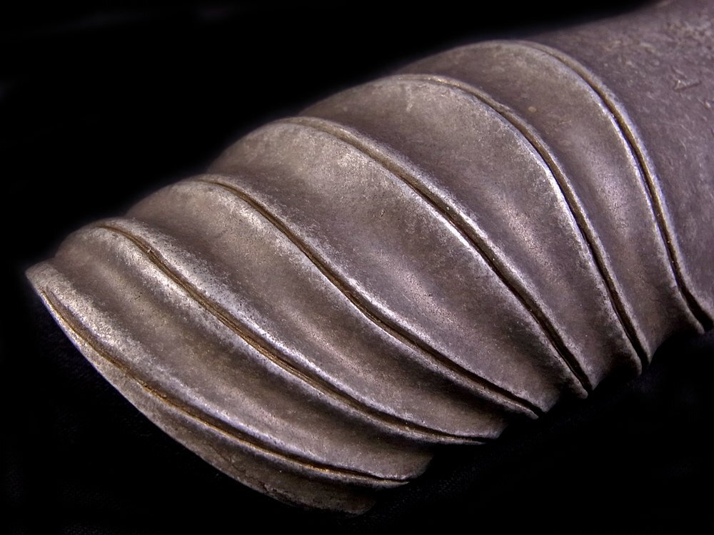 ◆SABI◆ 三世 秦 蔵六 造 純錫 竹式 漢詩彫 茶合 在銘 長13.7cm ◆ 煎茶 布袋竹 古竹写 茶量 仙媒 茶匙 希少品_5