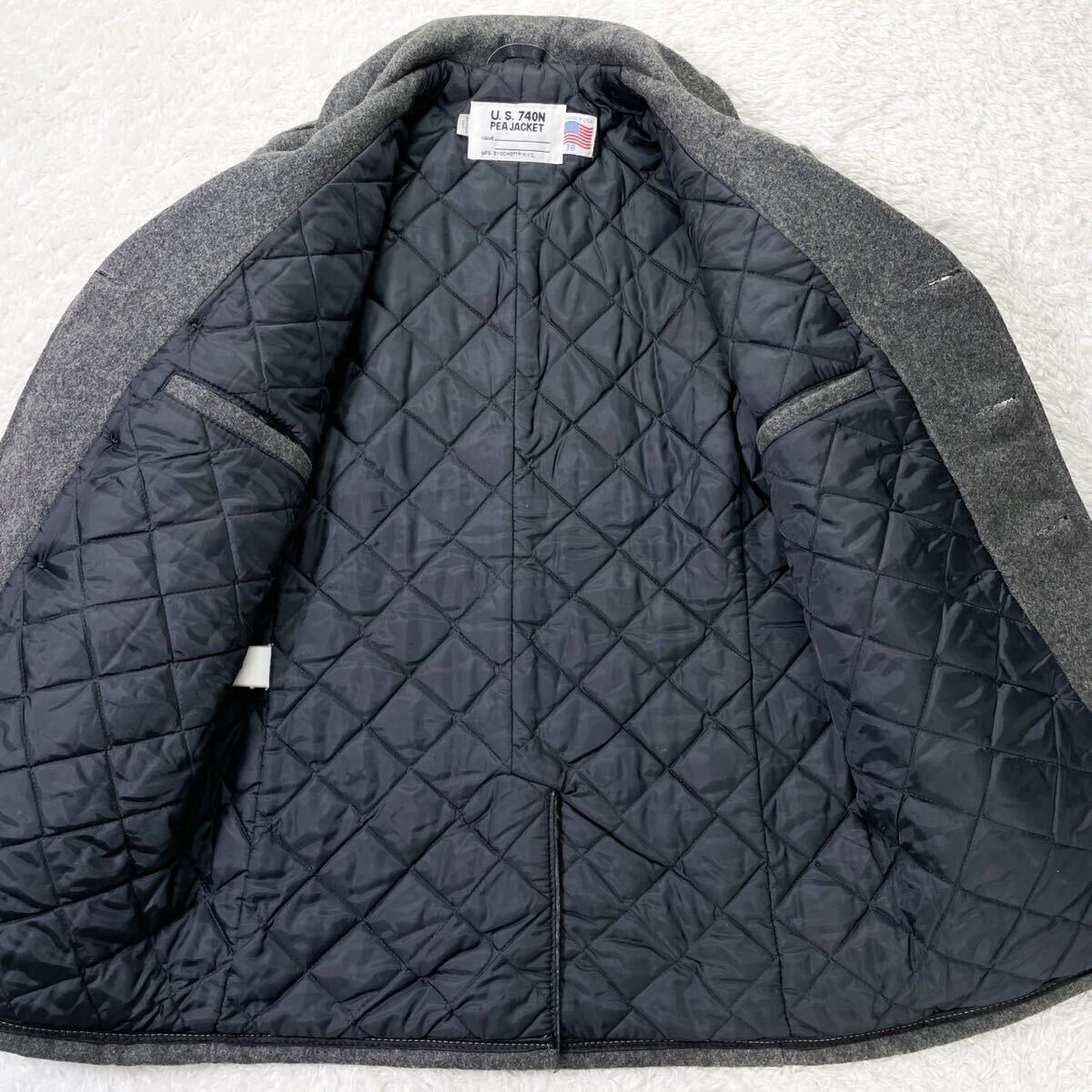 Schott ショット ピーコート 裏地キルティング 38 USA製 SCHOTT 【公式