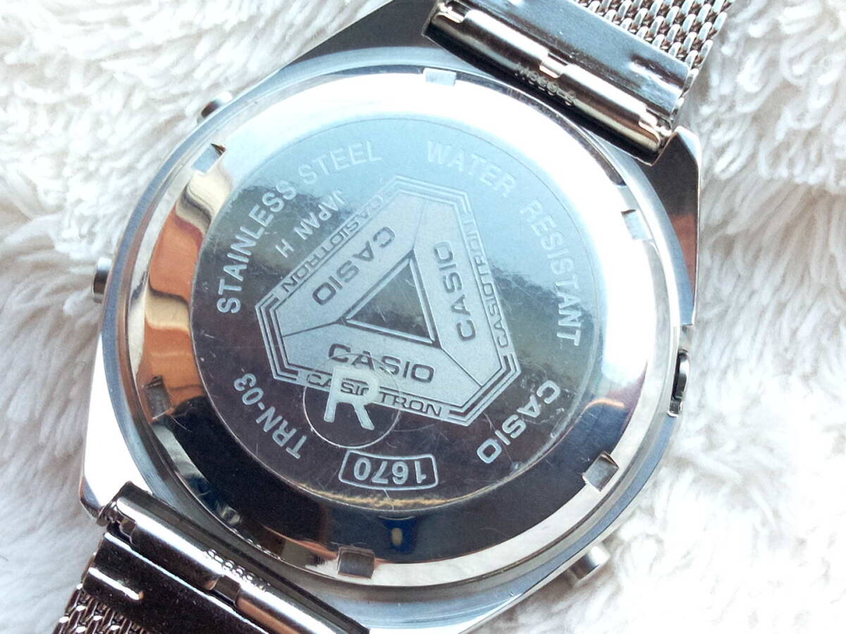 美品 CASIO カシオトロン TRN-03 ボルドー デジタル腕時計 90年代 
