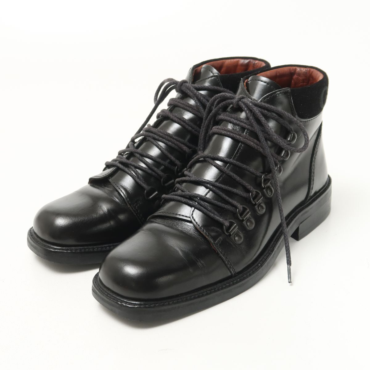 GQ9241▽イタリア製 GUCCI/グッチ レザー/本革/ロゴ/レースアップ 