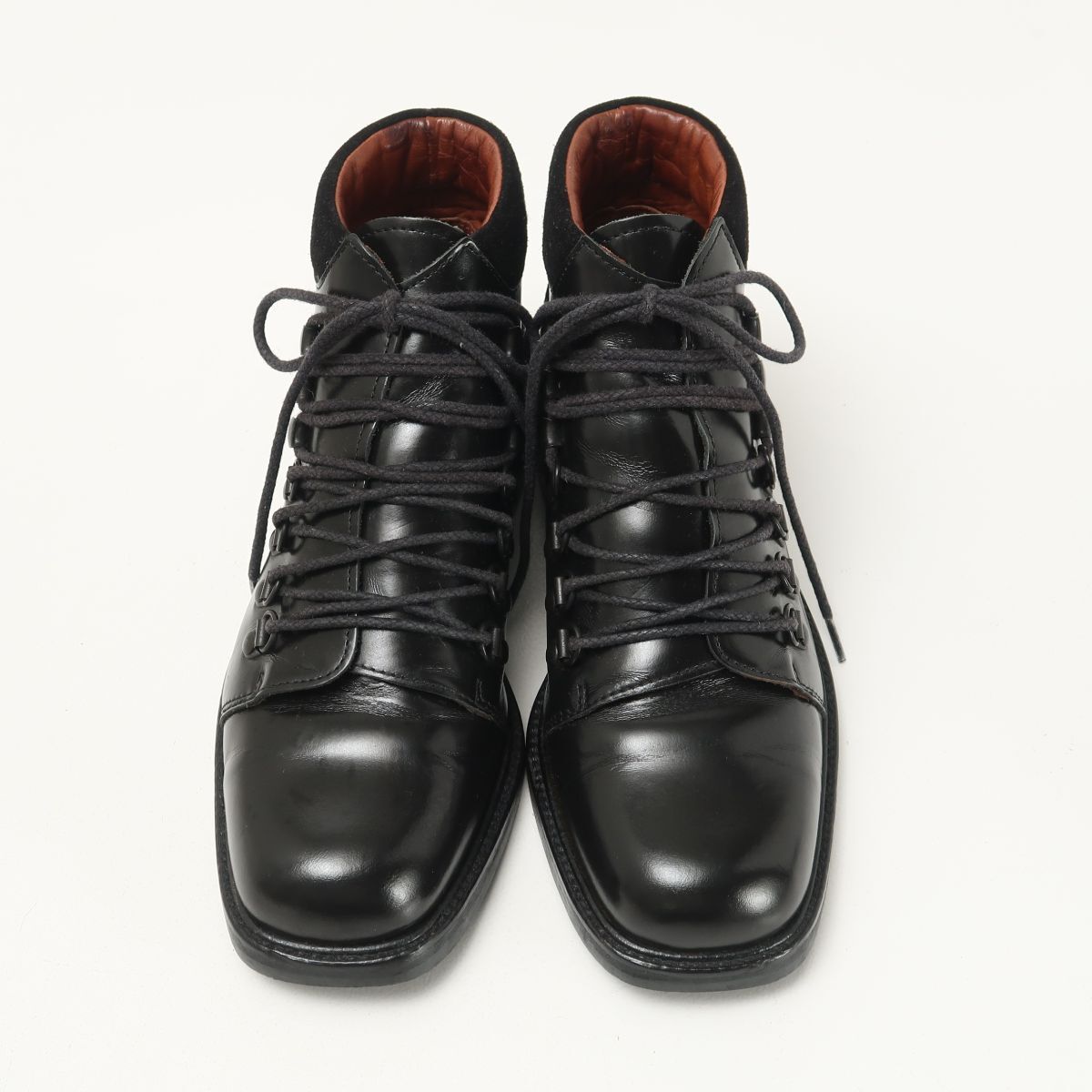 GQ9241▽イタリア製 GUCCI/グッチ レザー/本革/ロゴ/レースアップ 