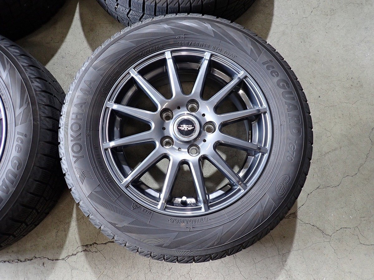 YS14310【送料無料195/65R15】80系ノア VOXY ステップワゴンなどに 2021年製 中古スタッドレス★15×6J 114.3/5H ET52★1円スタート_2