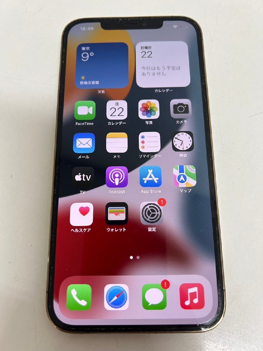 1869 au iPhone 12 Pro Max 256GB ゴールド MGD13J/A 中古 判定〇 SIM