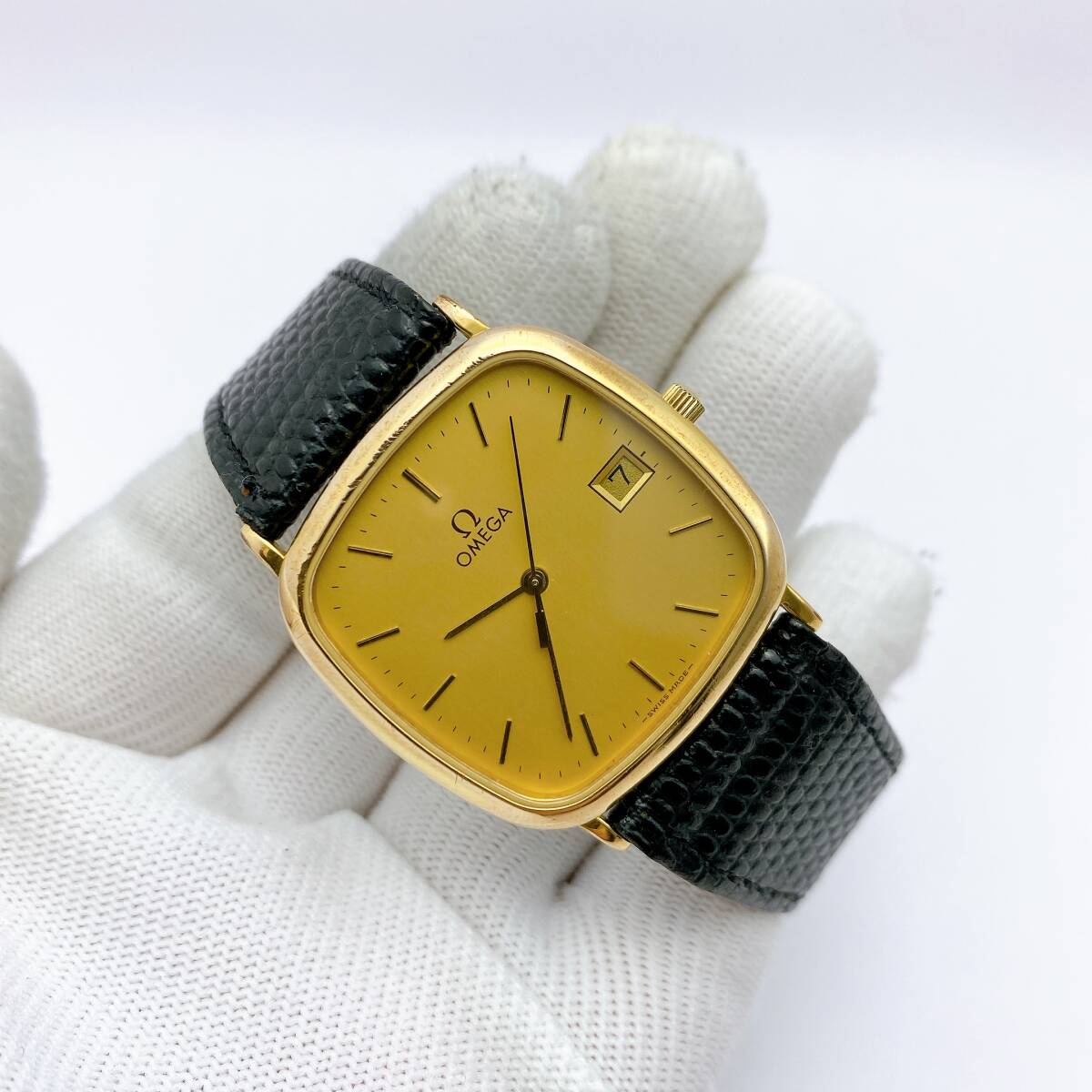 美品 オメガ デビル ゴールド ブラック メンズ Omega 美品◎OMEGA