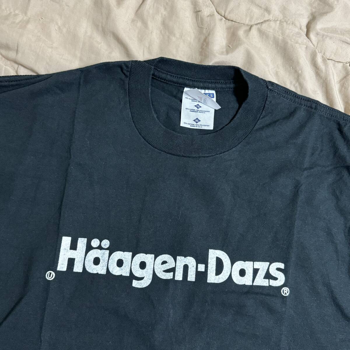 1スタ 激レア 状態◎ 90s USA製 ハーゲンダッツ Tシャツ XL 黒 両面 
