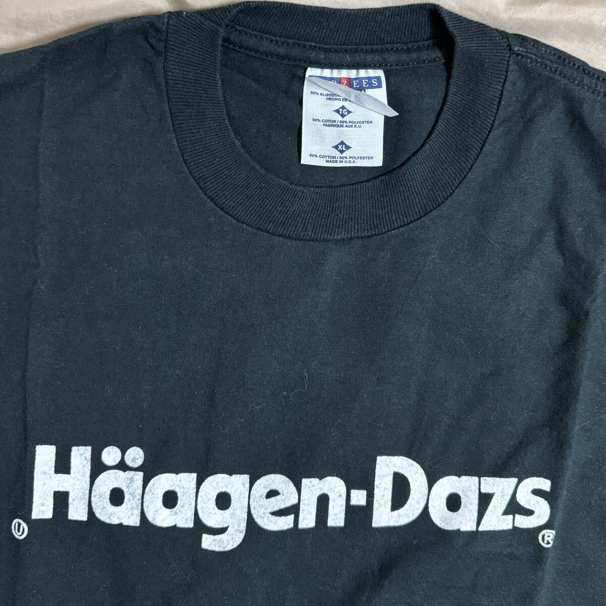 1スタ 激レア 状態◎ 90s USA製 ハーゲンダッツ Tシャツ XL 黒 両面 