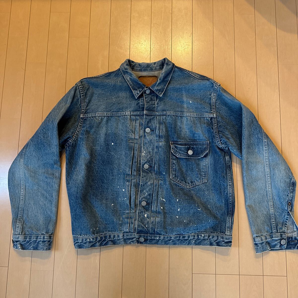 orslow デニムジャケット 2YEAR WASH WITH PAINT リーバイス 1st 506XX Tバック ユーズド ペイント加工メンズXL 日本製 オアスロウ Gジャン