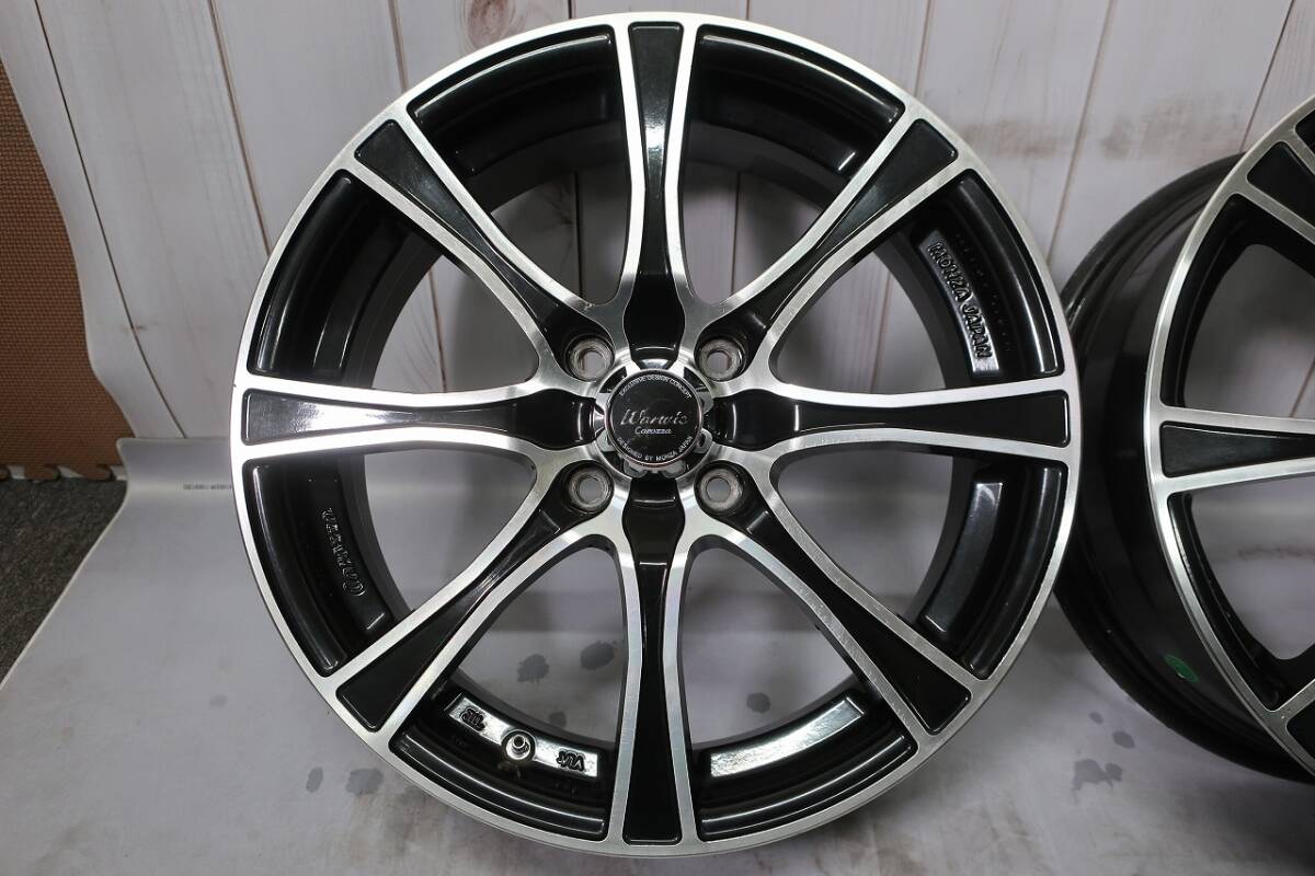 激安 MONZA JAPAN Warwic ワーウィック 16インチ 6J +43 PCD100 4穴 室内保管品 点検済 ライズ ロッキー アクア ヤリス MONZA JAPAN Warwic 114.3×5H 19×8J+38 Carozza