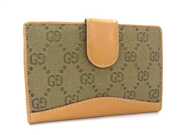 グッチ GUCCI 1円 □極美品□ gucci GGキャンバス×レザー 1円