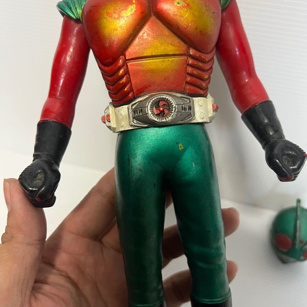 仮面ライダー ポピー スカイライダー 面割れ ソフビ 当時物 スカイ