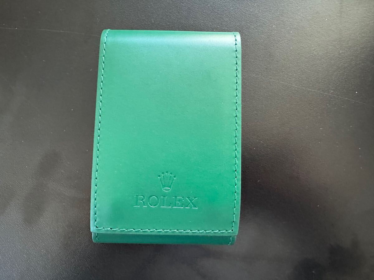 ロレックス ノベルティ ROLEX レザー グリーン トラベルケース 時計 