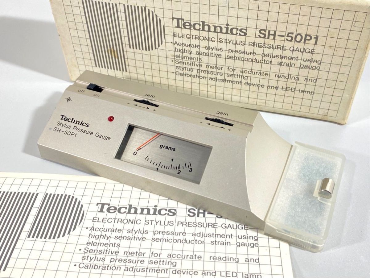 n9709 動作品 Technics テクニクス SH-50P1 針圧計 保護カバー/取説/元 