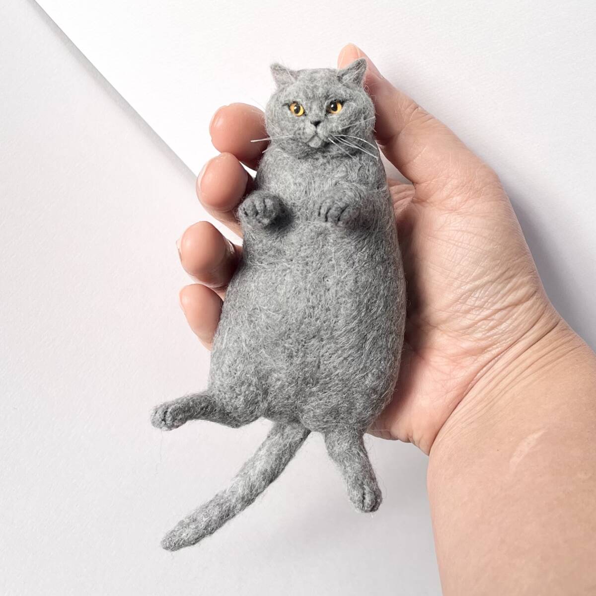 羊毛フェルト猫 ブリショ ブリティッシュショートヘア ハンドメイド