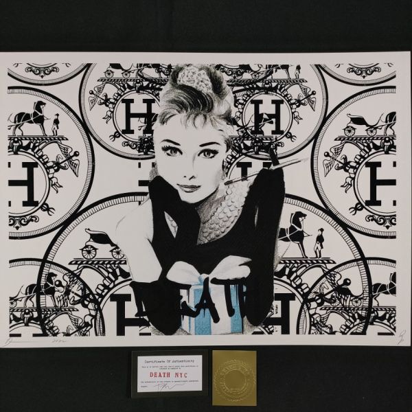 本物保証，人気SALE 世界限定100枚 DEATH NYC アートポスター K21 ティファニー 朝食を Audrey Hepburn オードリーヘップバーン エルメス ポップ(シルクスクリーン)｜売買されたオークション情報、yahooの商品情報をアー シルクスクリーン