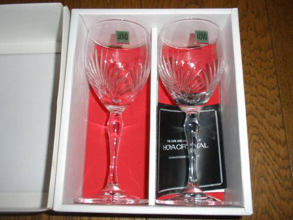 HOYAクリスタルワイングラスペア箱入り未使用品　_1