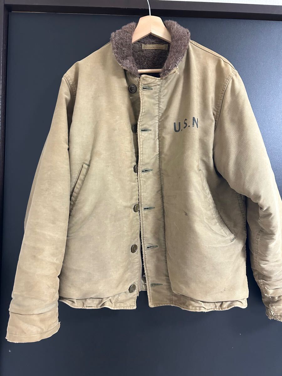 【超激得，正規品】 super Special U.S.NAVY N-1 DECK JACKET 1940年代 前期 usn(戦闘服)｜売買されたオークション情報、yahooの商品情報をアーカイブ公開 - オークファン 戦闘服