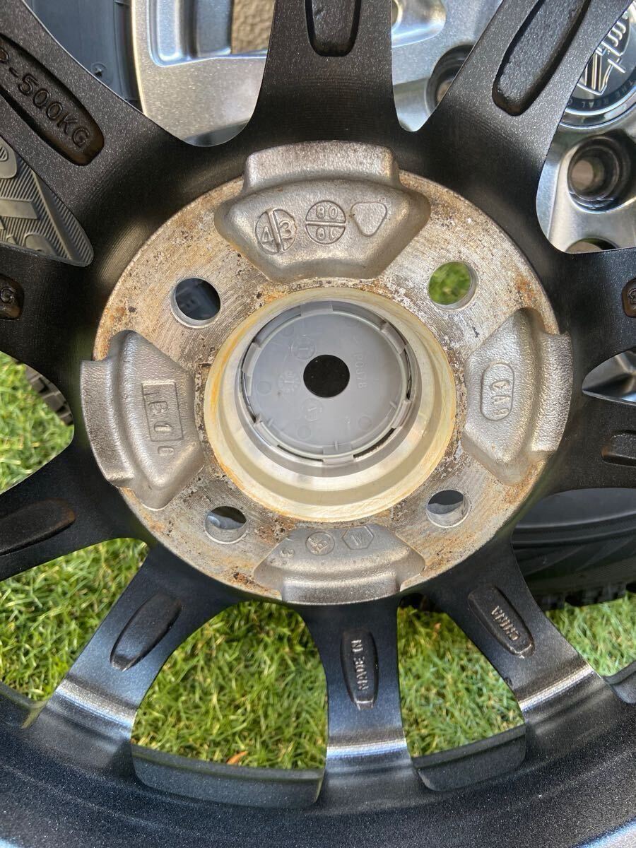スタッドレスタイヤ　145/80R13 ブリヂストン　ブリザック　VRX ホイールセット　4J 軽自動車　7〜8部山　2019年製　アルミホイール_8