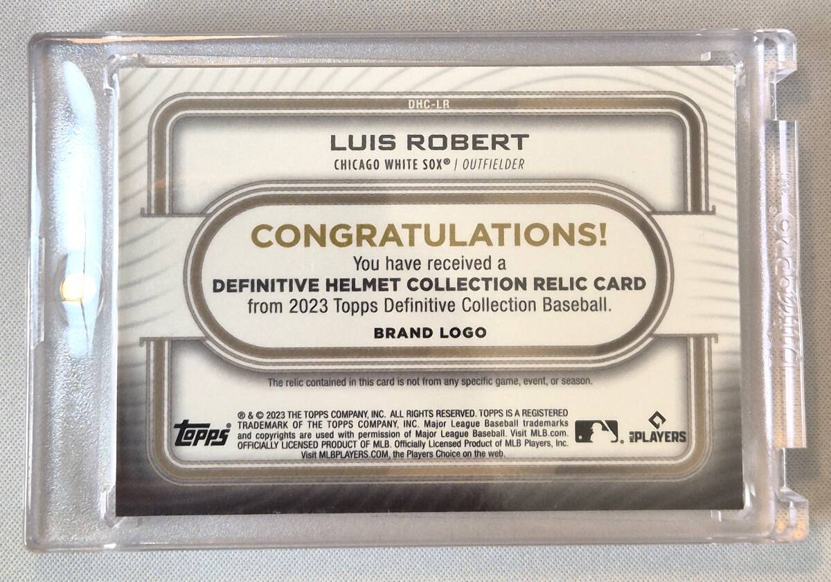 [1of1] MLBカード 2023 Topps Definitive Luis Robert Helmet Relic Game Used 1/1 ルイス・ロベルト White Sox_2