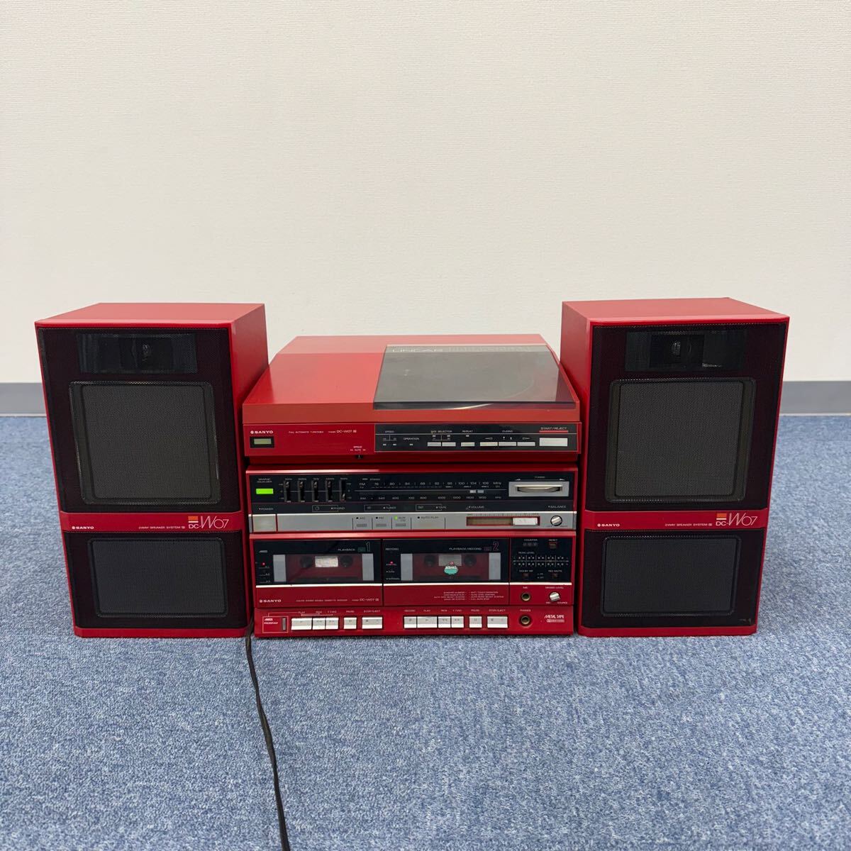 U1【通電確認済】SANYO DC-W07 TAC ミニコンポ 昭和レトロ サンヨー