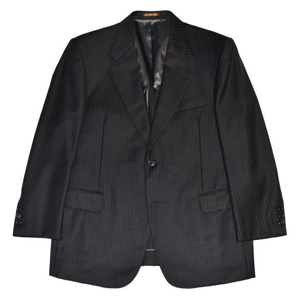 Zegna ゼニア 高級 イタリア製生地 スーツ 黒 ストライプ XL 010 Zegna ゼニア 高級 イタリア製生地 スーツ 黒 ストライプ XL 010