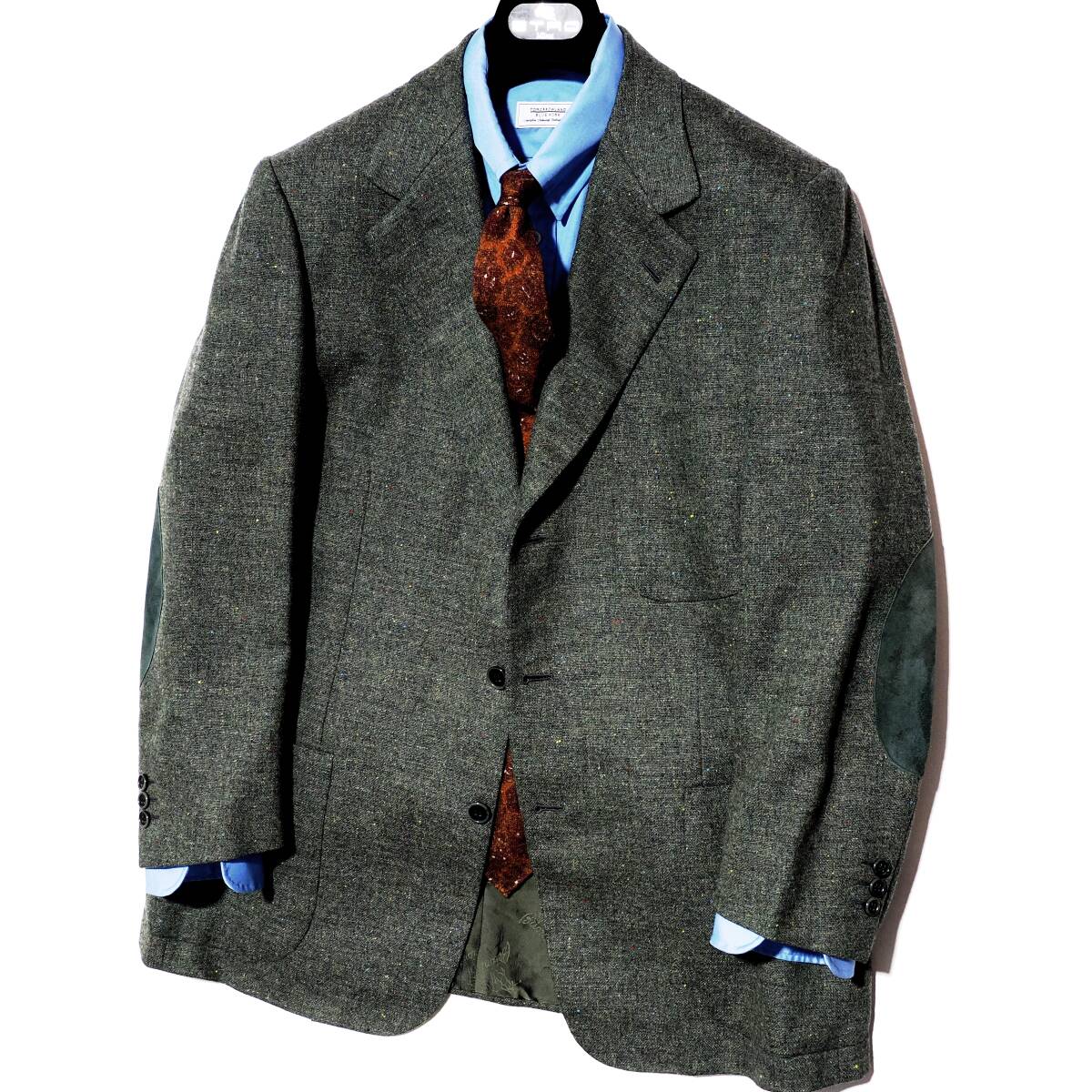 【限定SALE，2025】 圧巻のオーラ Brioni/ブリオーニ 怪物級 シルク混合 スエードレザー エルボーパッチ 高貴なベールを纏ったツイードジャケット 52 XL(男性用)｜売買されたオークション情報、yahooの商品情報を 男性用