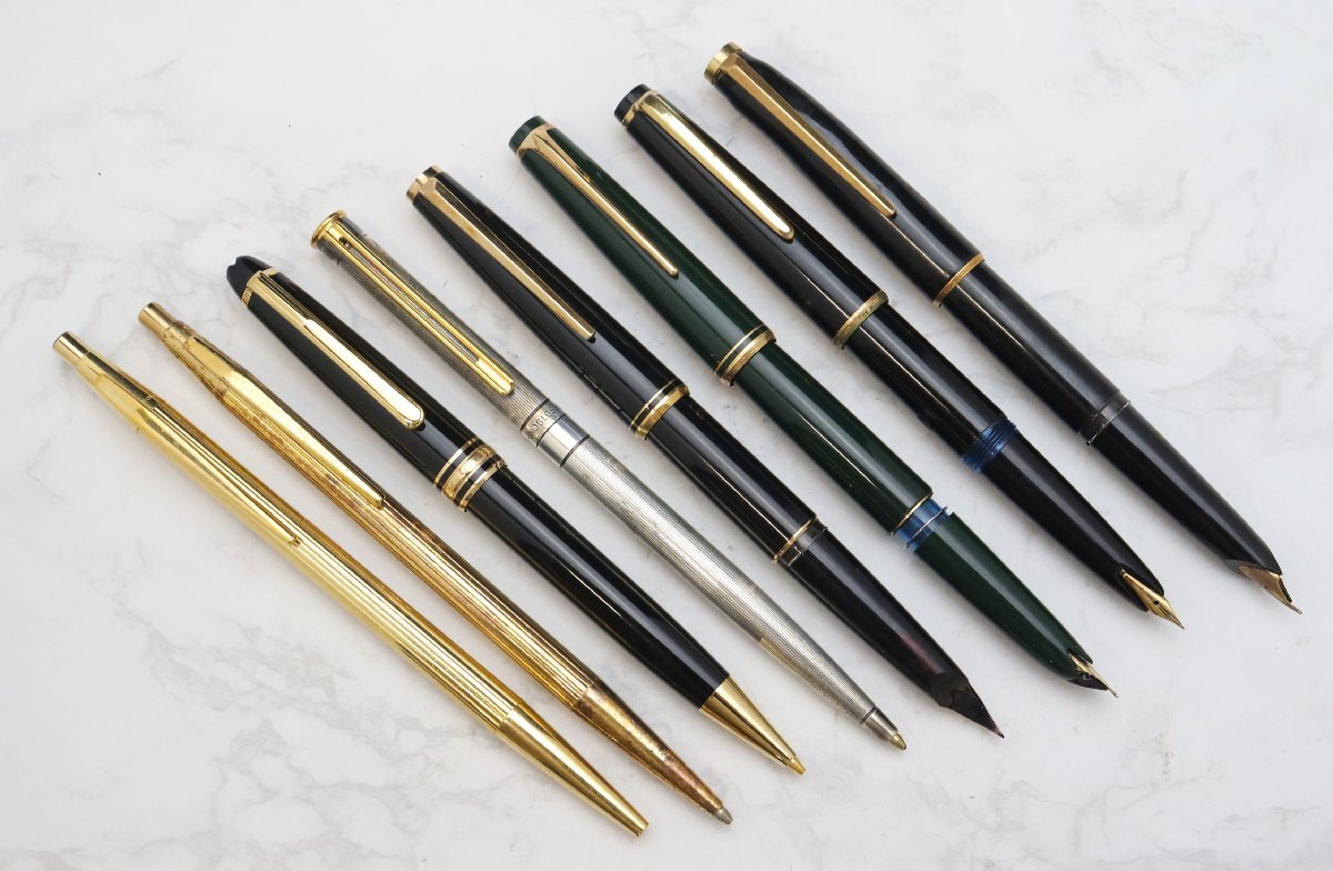 モンブラン MontBlanc 万年筆 ペン先585×3/素材不明×1 / ボールペン×2