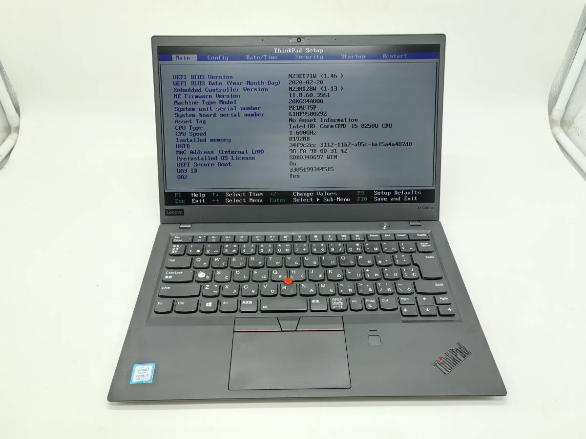 ジャンク／レノボ Lenovo ThinkPad X1 Carbon 6th Intel Corei5