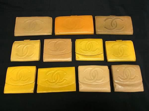 1円 CHANEL シャネル ココマーク キャビアスキン 二つ折り 財布 ウォレット 小銭入れ 11点セット まとめ売り DB0446