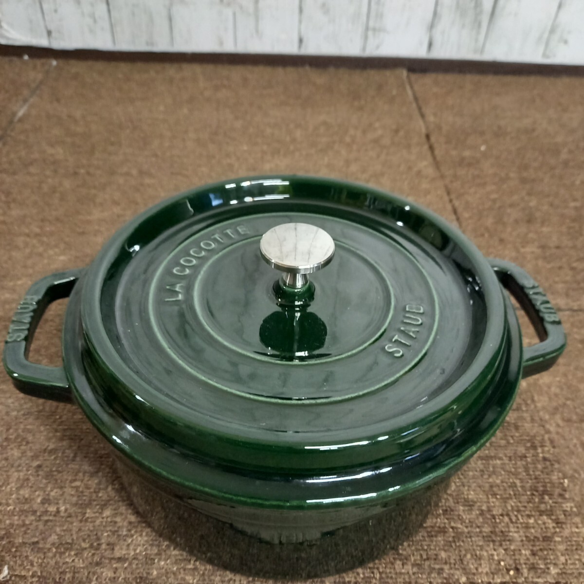 STAUB ピコ・ココット ラウンド 24cm バジルグリーン 鋳物 両手鍋