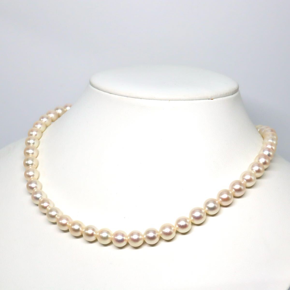 美品✨ テリ最強 あこや真珠 6.6-7.0mm ネックレス パール 本真珠 1円〜!!テリ強!!美品!!○アコヤ本真珠ネックレス○F 約37.9g 約43.0cm