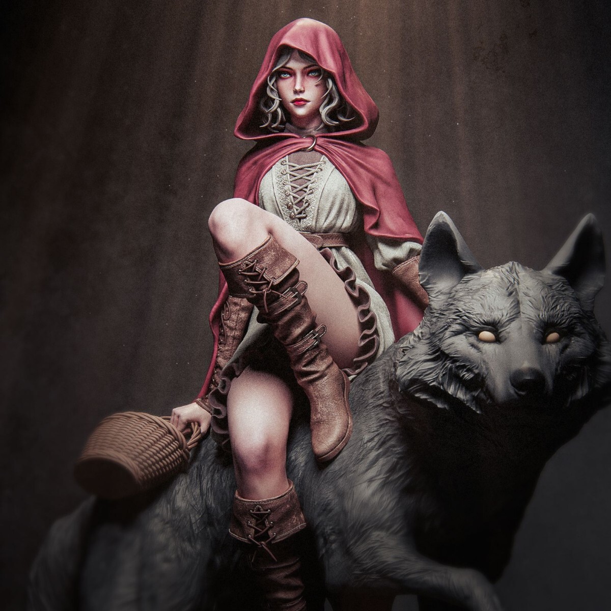 3D Riding Red Hood for File Little - Printable model Fairy Tale 