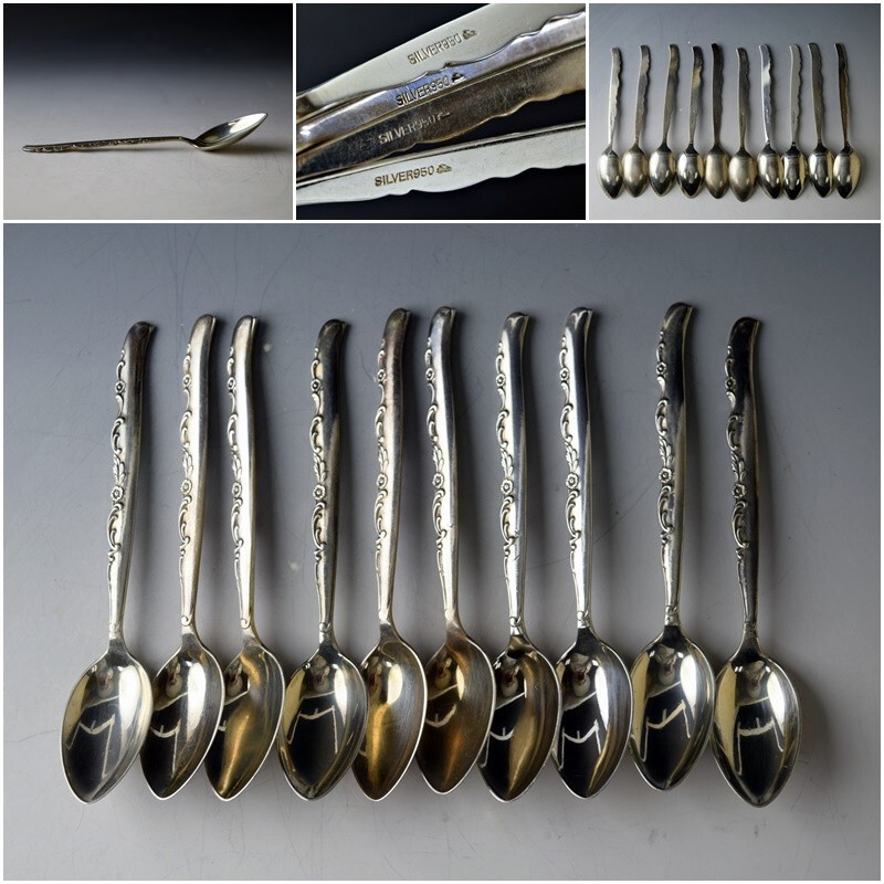 C0838 SILVER 950 刻印 蔓花 スプーン 一式(その他)｜売買された