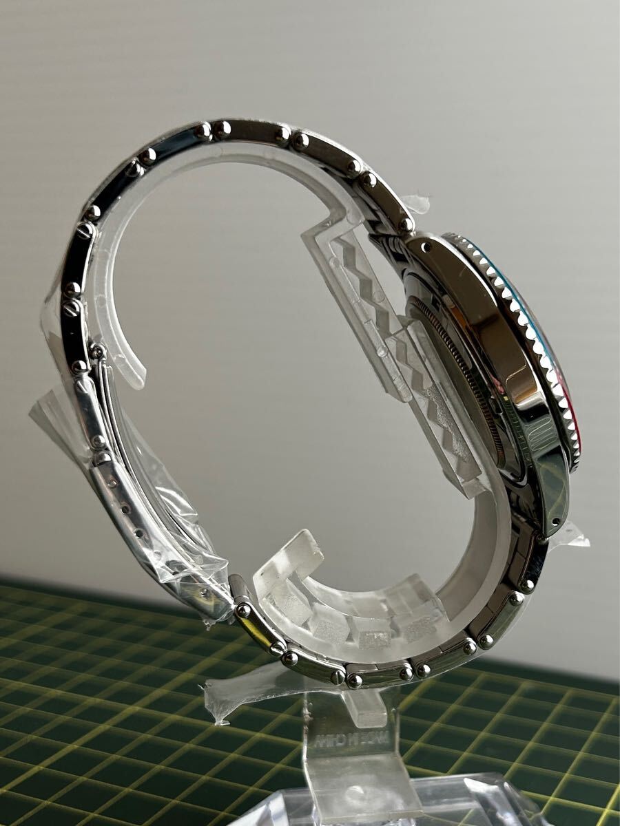 アウトライン　GMT　OUTLINE GMT-1950 自動巻き　ベークライト仕様風GMT 青赤ベゼル　ペプシ　腕時計_8