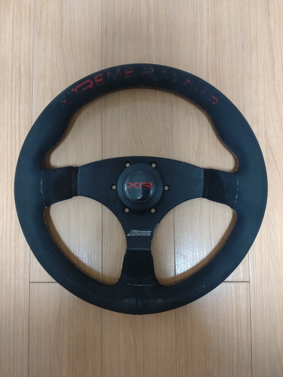 J'S RACING XRステアリング TYPE-F スウェード レッドステッチ atc J'S