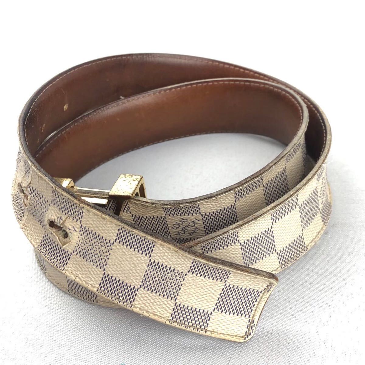ルイヴィトン LOUIS VUITTON ダミエ アズール サンチュール ベルト 
