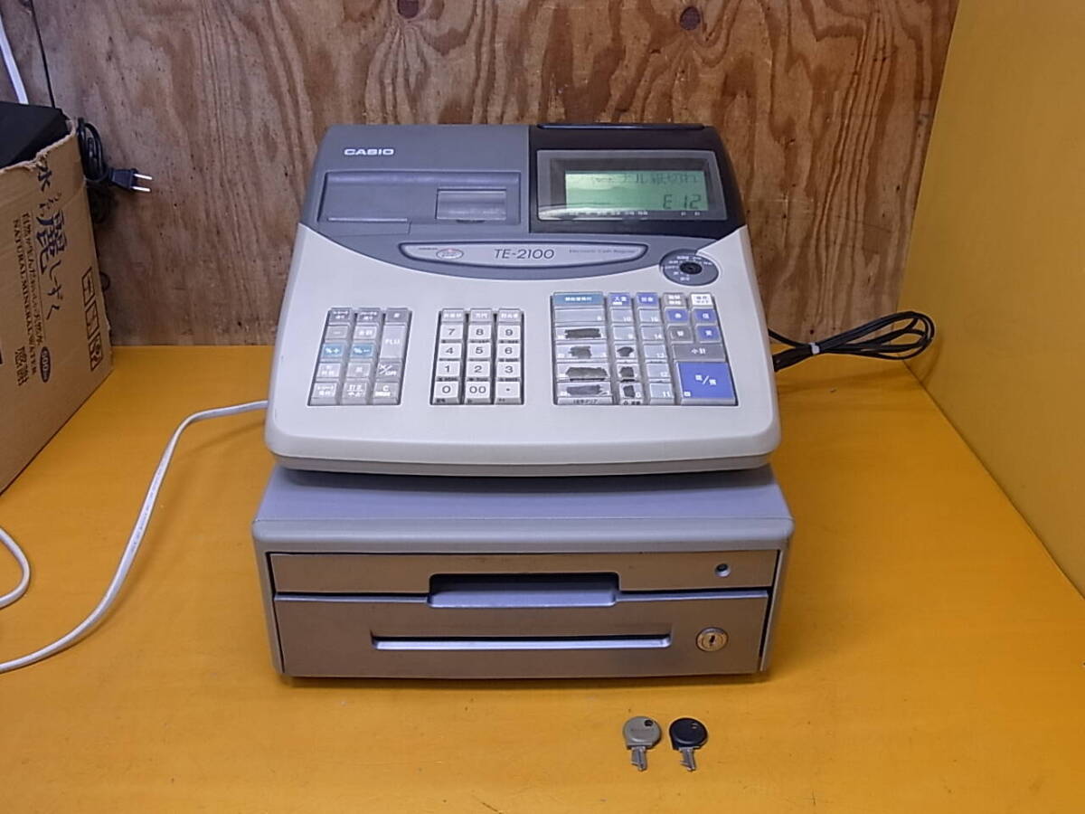 CASIO CE-2100 レジスター □Cc/358☆カシオ CASIO☆電子レジスター☆キャッシャー☆TE-2100