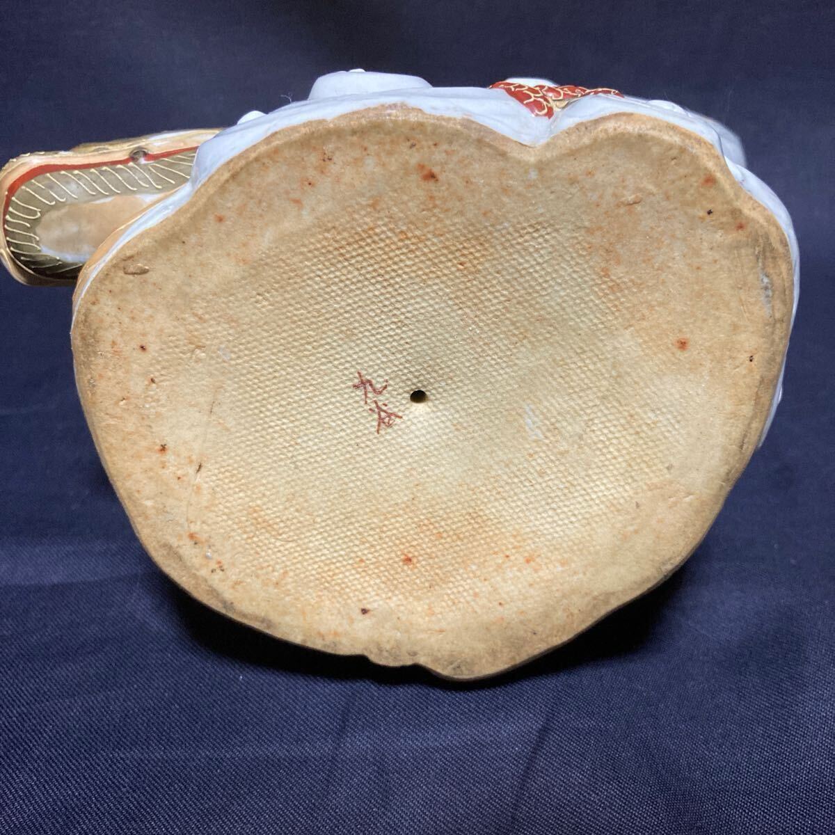 旧家所蔵品！九谷焼 観音菩薩像 置物 陶器 色絵金彩 仏像 仏教美術