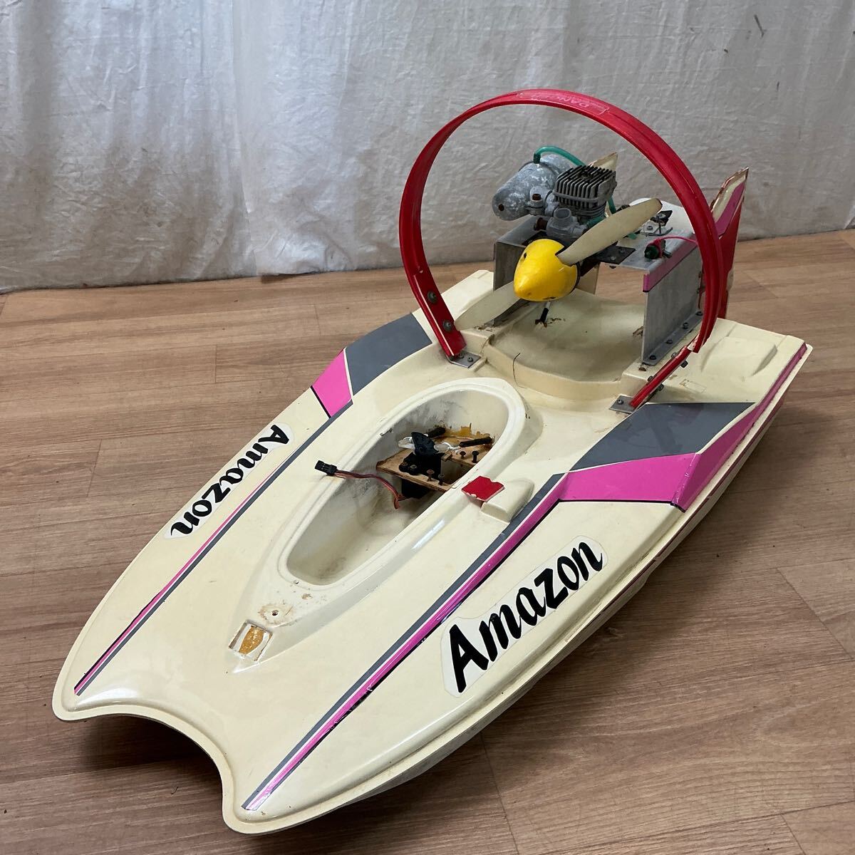 A861】引き取限定 エンジン ラジコン プロペラボート AMAZON P135