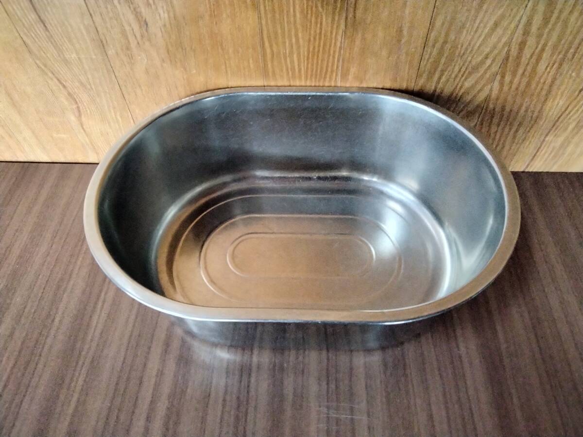 370ｘ260ｘ120　ステンレス 小判型 洗い桶 使用品_1
