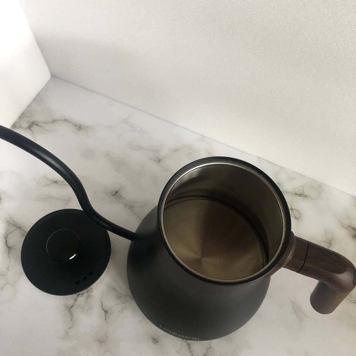 【Hn009】HAGOOGI ハゴオギ ドリップ電気ケトル GEK-06BK 0.6L 箱なし【中古品 保管品】_3