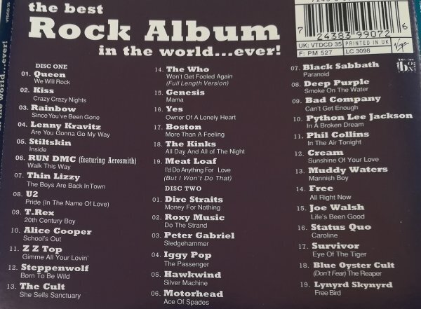 THE BEST ROCK ALBUM IN THE WORLD... EVER V.A. UK盤 2CD 94年盤 QUEEN / KISS ...