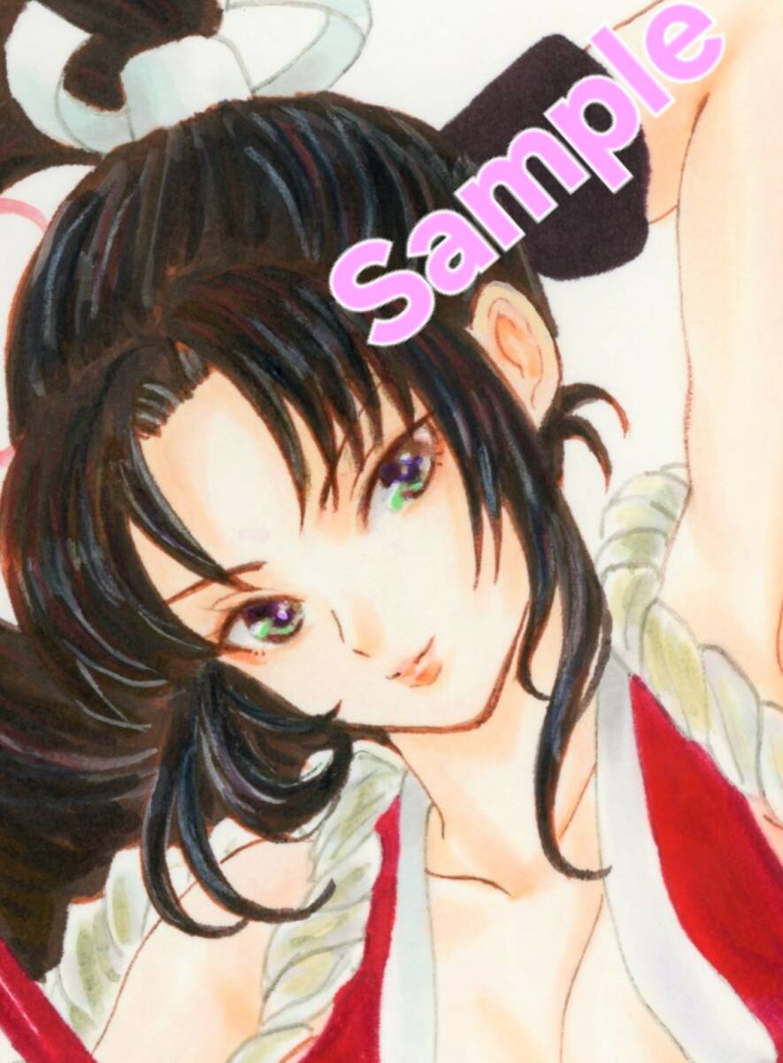 同人　アナログ手描きイラスト　不知火舞_1