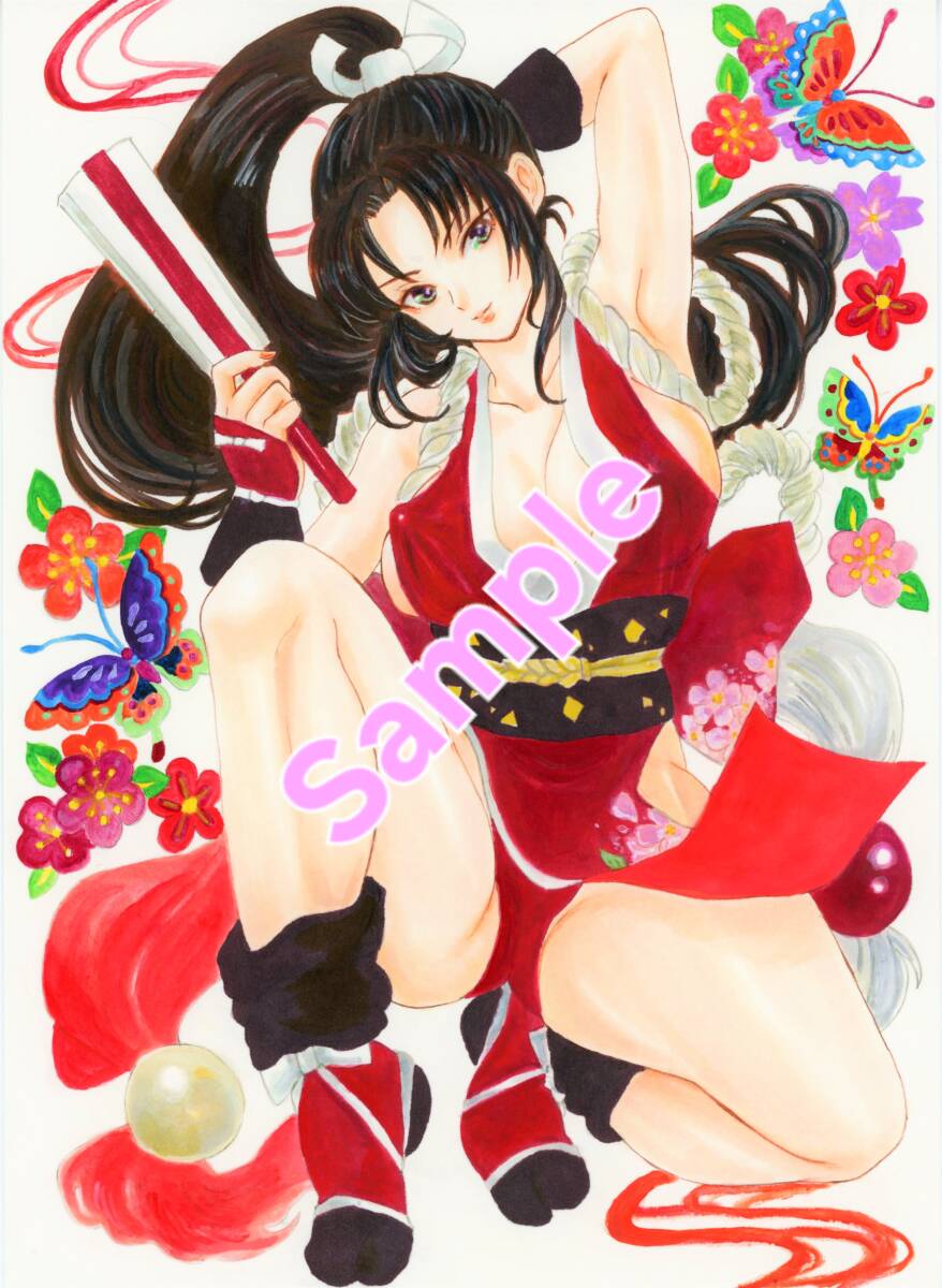同人　アナログ手描きイラスト　不知火舞_2