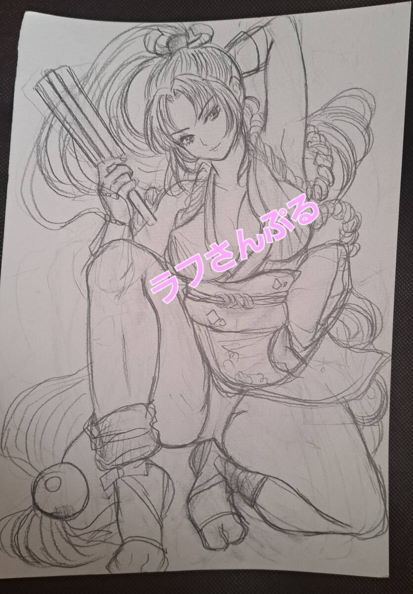 同人　アナログ手描きイラスト　不知火舞_3
