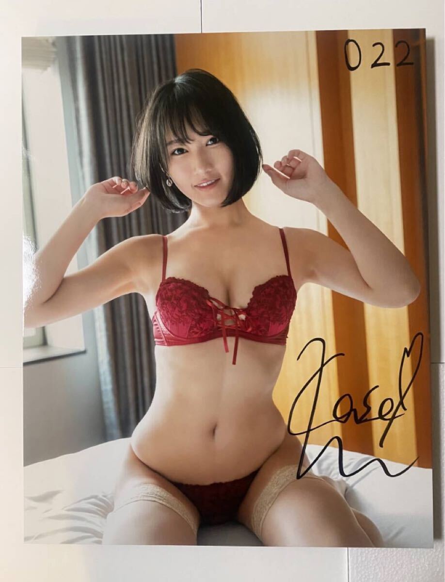 【未使用・美品】川瀬もえ 写真パネル　直筆サイン・シリアルナンバー入り　※送料込み_1