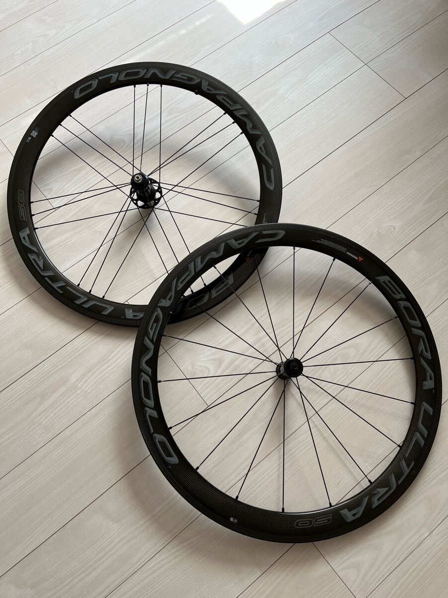 ★ Campagnolo カンパニョーロ BORA ULTRA 50 ボーラ ウルトラ クリンチャー AC3 ダークラベル 17c ワイドリム カンパフリー 中古美品 ★_1